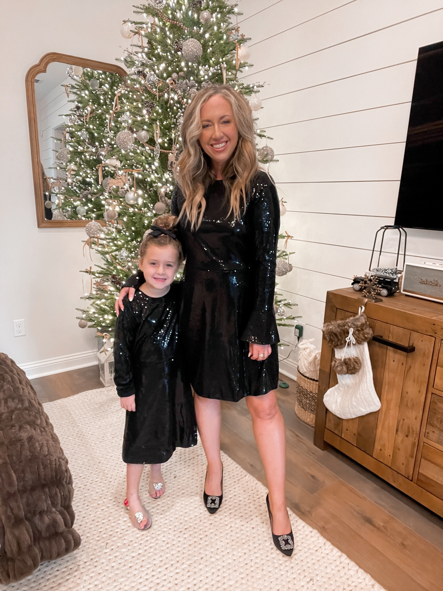 sachin and babi light blue dress picking outfits for holiday parties is a skill, and @cindyprado is the  ultimate expert 🥂🎄 tap the link in our bio to shop sparkly holiday  dresses and NYE outfits #lovelulus