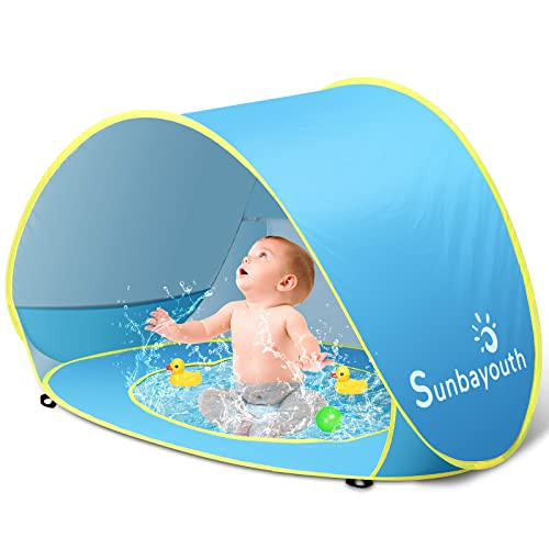 Sunba Youth Baby Beach Tent, Baby Pool Tent, UV Protection Infant Sun Shelters Beach Shade Tent, Pop | Amazon (US)