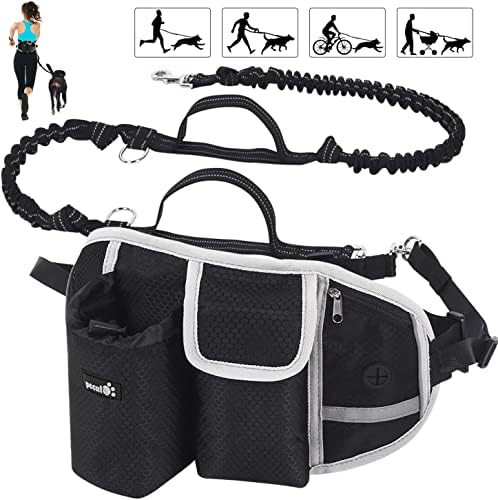 pecute Hands Free Dog Leash with Multi Pouches, Strong Shock Absorbing Bungee Dog Leash with Reflect | Amazon (US)