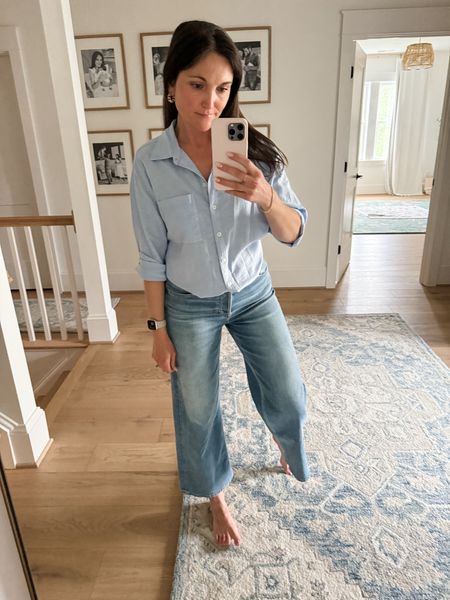 Causal spring outfit. These cropped jeans fit perfectly. I’m wearing my normal size 27 and this blue button down is a new fave. I love how easy it is to tuck. 

#LTKSeasonal