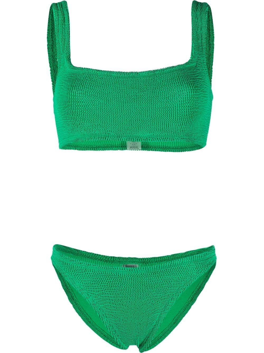 Hunza G Xandra crinkled bikini set - Green | Farfetch Global