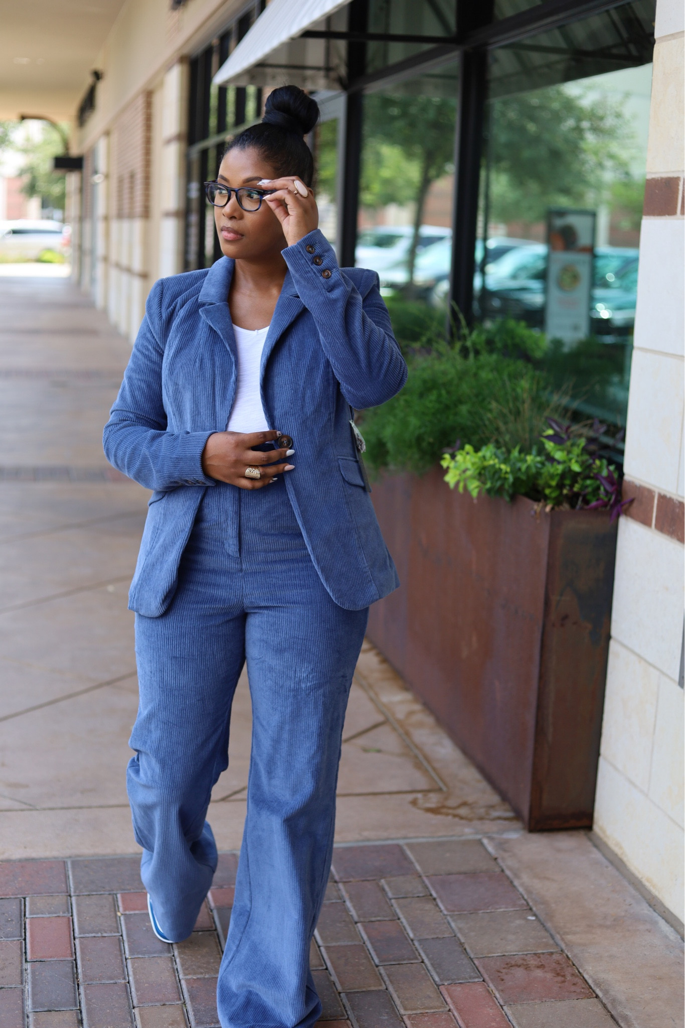 Revolve suiting! One of my favorite looks from Revolve! Corduroy suit. Flared pants! Corduroy blazer! 

#LTKover40 #LTKmidsize #LTKsalealert