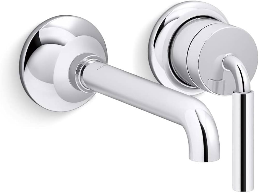 Kohler 26438-4-CP Tone Wall-Mount Bathroom Sink Faucet, Single-Handle Bathroom Faucet 1.2 gpm, Po... | Amazon (US)
