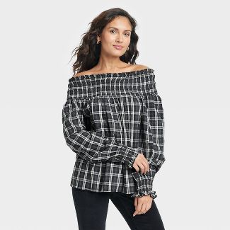 Women's Balloon Long Sleeve Smocked Blouse - Universal Thread™ | Target