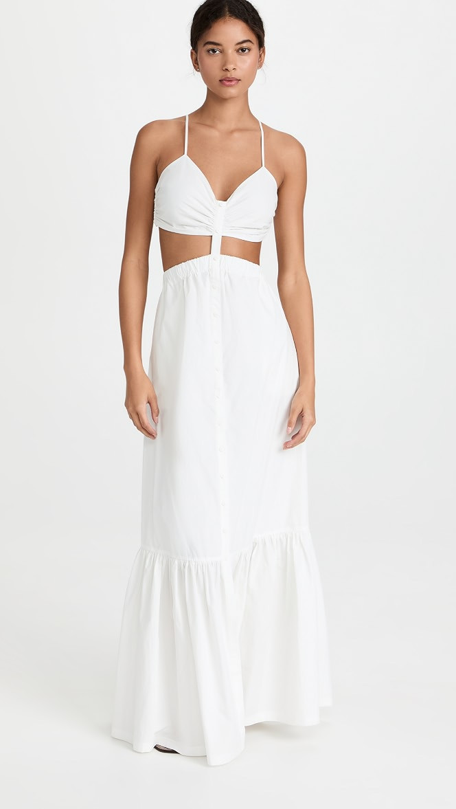 Kennedi Coverups Ruched Cutout Button Down Maxi Dress | Shopbop