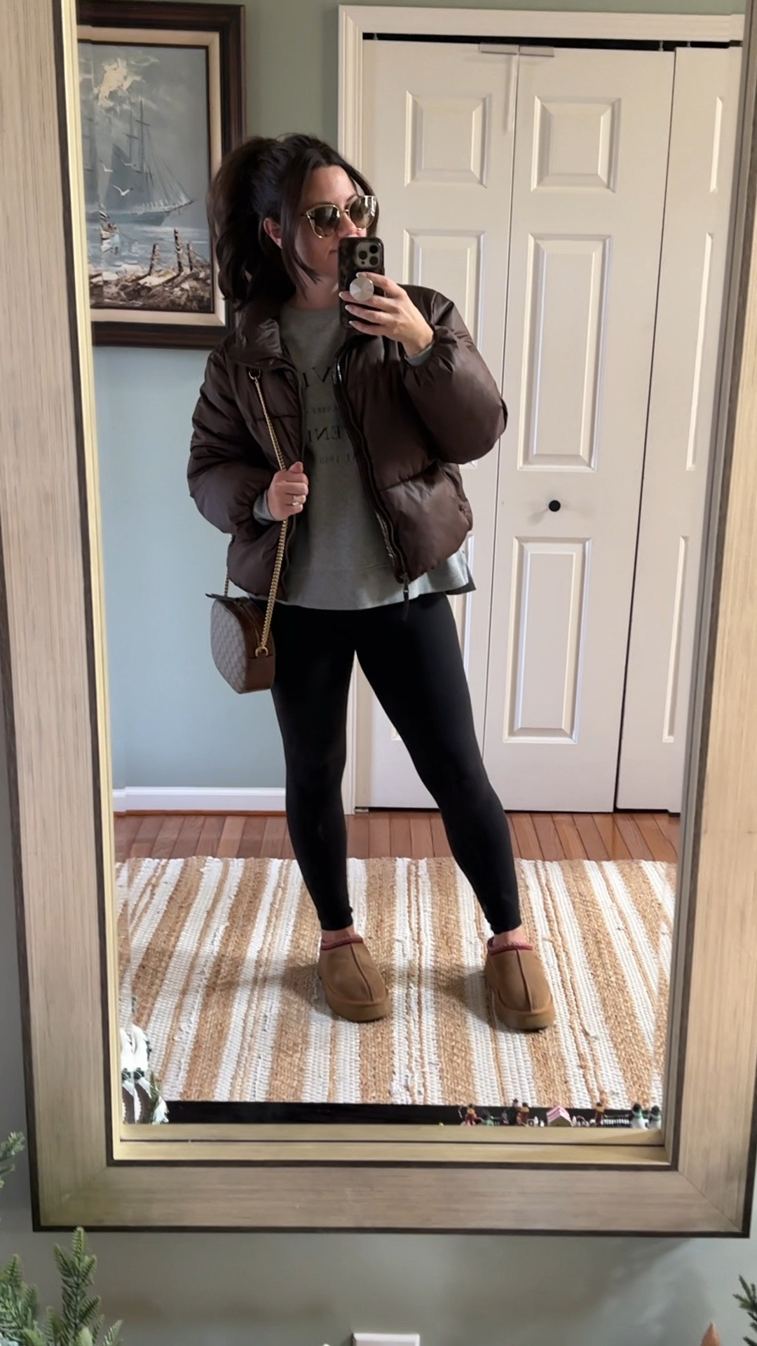 Mom on the go! 
Puffer jacket, crewneck sweatshirt, lululemon leggings and Uggs ✔️✔️✔️
Jacket | old navy | M
Leggings | lululemon | 6
Crew | kittenish | xL
Shoes | ugg | 9
Bag | Gucci | 2017 camera bag 

#LTKItBag #LTKStyleTip #LTKActive