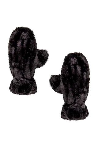 Apparis Coco Faux Fur Mittens in Noir from Revolve.com | Revolve Clothing (Global)