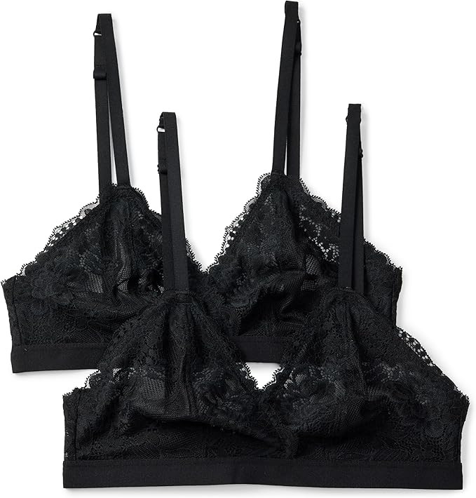 Amazon Essentials Womens Stretch Galloon Lace Unlined Triangle Bra | Amazon (US)