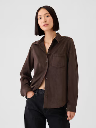 Vegan Suede Classic Shirt | Gap (US)