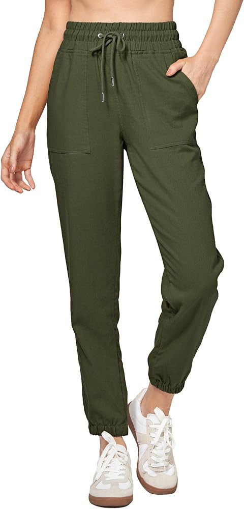 Willit Women Linen Pants Joggers Casual Lightweight Lounge Cotton Linen Travel Beach Summer Pants... | Amazon (US)