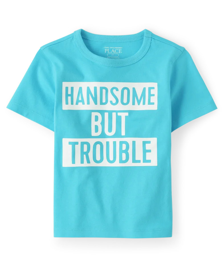Baby And Toddler Boys Handsome Graphic Tee - blue atoll | The Children's Place