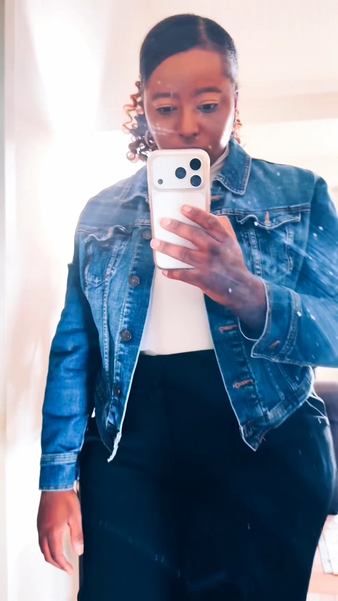 How to elevate a denim jacket 

If you want your outfits to look more put together, it’s all about what you pair with your basics.

Instead of styling denim casually, try pairing it with structured pieces like trousers and sling back  flats.

It instantly changes the whole look.

Linked this outfit on my LTK @ Chiclycurated 
 #midsizefashion #denimjacket #casualstyle #elevatedbasics #ltkstyle #Jcrew 