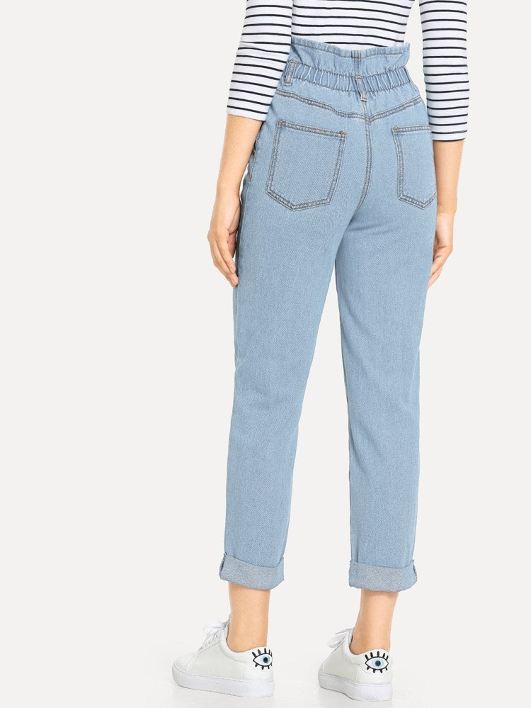 SHEIN High Waisted Rolled Hem Mom Jeans | SHEIN