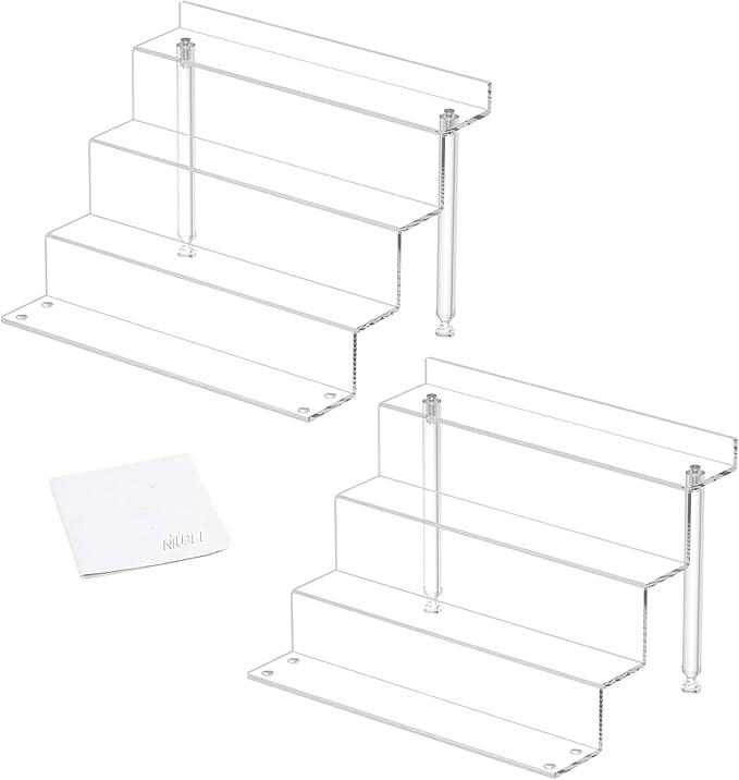 NIUBEE 2 Pack Acrylic Riser Display Shelf for Amiibo Funko POP Figures, Cupcakes Stand for Cabine... | Amazon (US)