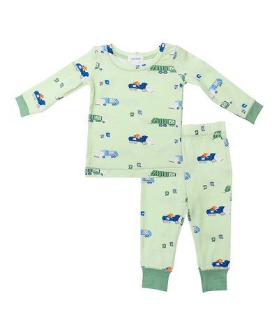 Green & Blue Recycling Trucks Loungewear Set - Infant, Toddler & Kids | Zulily
