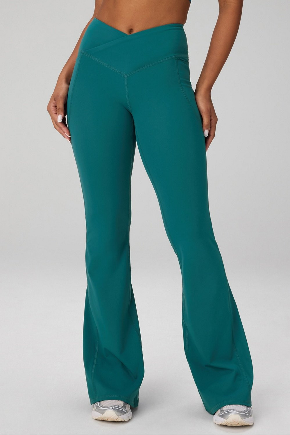 Oasis PureLuxe High-Waisted Crossover Flares | Fabletics Europe