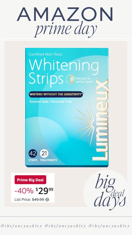 Amazon prime big deal days // these whiting strips don’t hurt your teeth and are a great price 

#LTKfindsunder50 #LTKxPrime #LTKbeauty