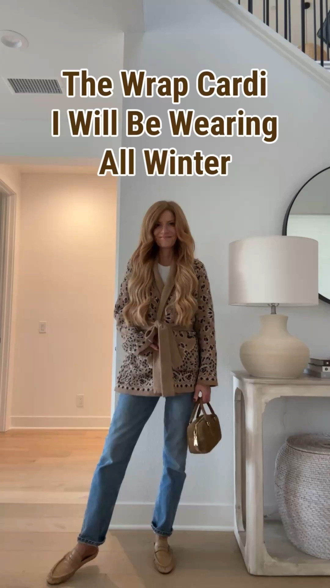 Cozy cardigan straight leg jeans slip on loafers and suede miu miu bag winter outfit 
0 in the cardi
Jeans and shoes run true

#LTKOver40 #LTKHoliday #LTKootd