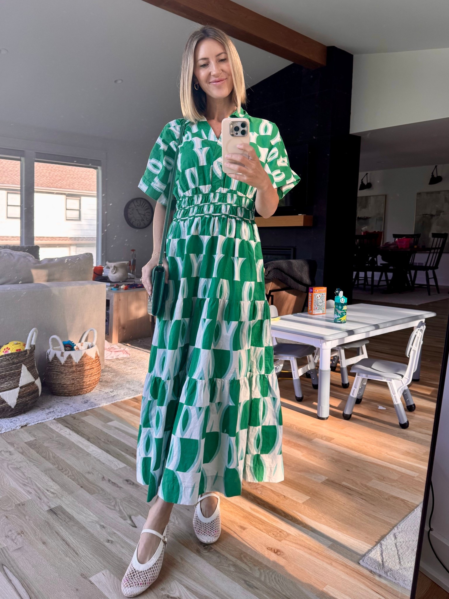 I’m obsessed with this maxi dress! The length, the print, the fit 😍 So comfy yet stylish and sophisticated! 
I’m wearing a SM for reference. 
Paired with some adorable yet affordable mesh ballet flats. 
Both are true to size. 

#LTKStyleTip #LTKWorkwear #LTKShoeCrush