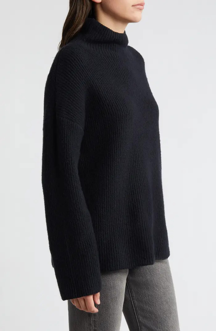 Relaxed Turtleneck Cotton Blend Sweater | Nordstrom