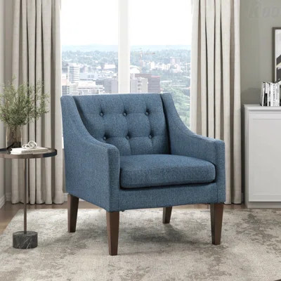 Decorative Chair - Perfect For Modern Lounges Contemporary Style Living Room Furniture Beige Button-Tufted Design Wrapped In Fabric Upholstery | Wayfair North America
