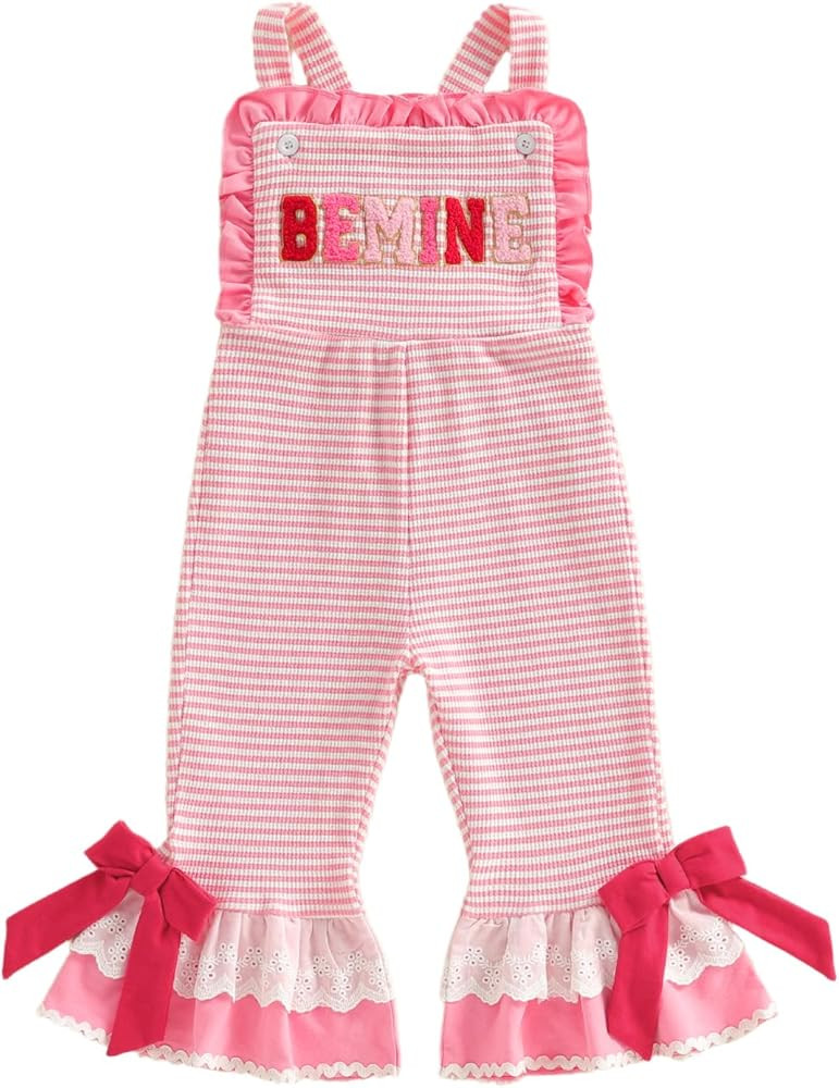 Toddler Baby Girl St Patricks Outfit Lucky Charm Romper Jumpsuit Shamrock Sleeveless Flared Overa... | Amazon (US)