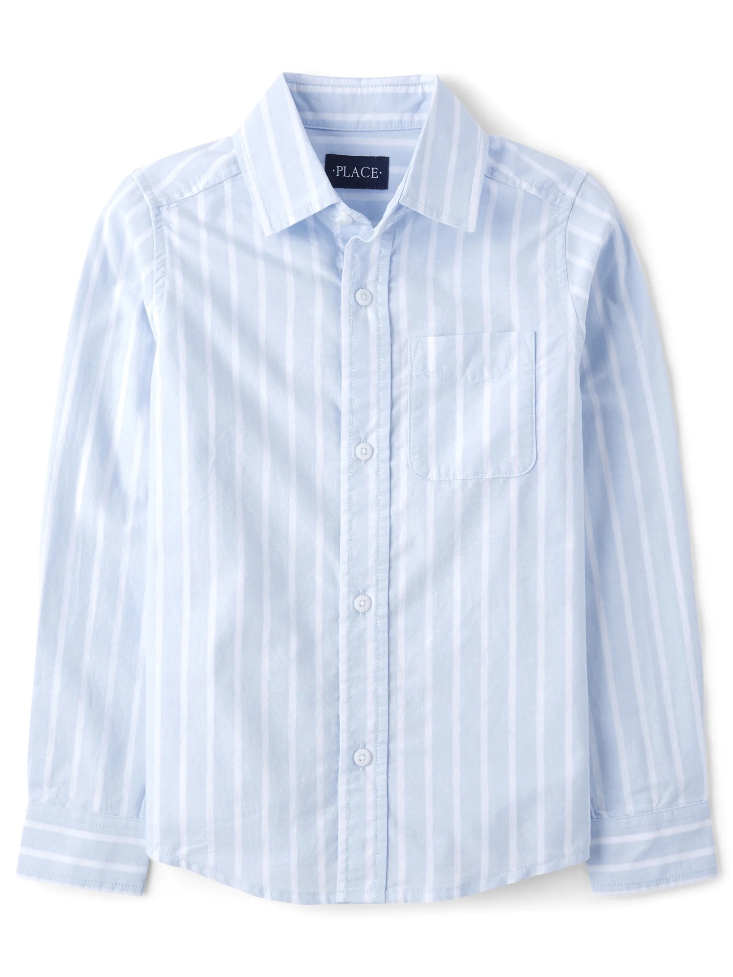 The Children's Place Boys Long Sleeve Woven Button Up Shirt, Sizes XS-XXL | Walmart (US)