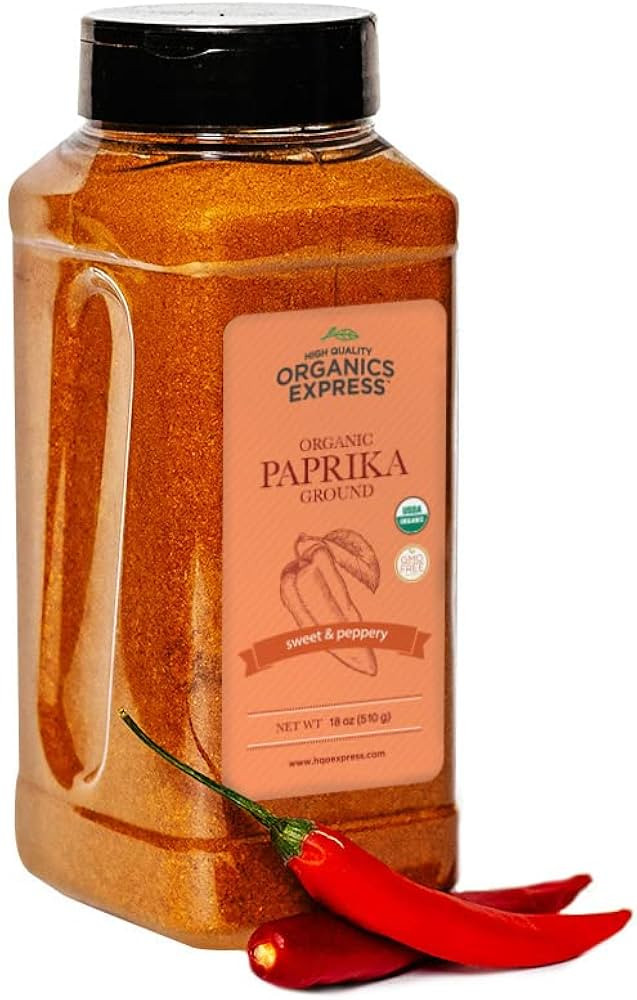 HQOExpress Organic Paprika – Non GMO, Kosher, USDA Certified Organic Ground Paprika Powder – ... | Amazon (US)