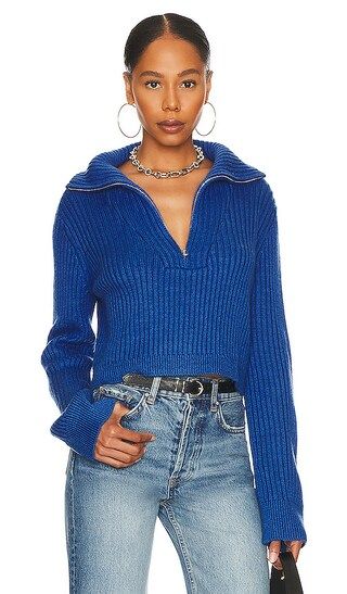 Lovelle Zip Up Sweater in Blue | Revolve Clothing (Global)