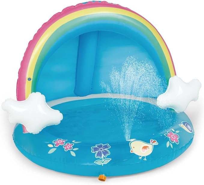 Baby Pool, Rainbow Splash Pool with Canopy, Spray Pool of 40 Inches, Water Sprinkler for Kids, fo... | Amazon (US)