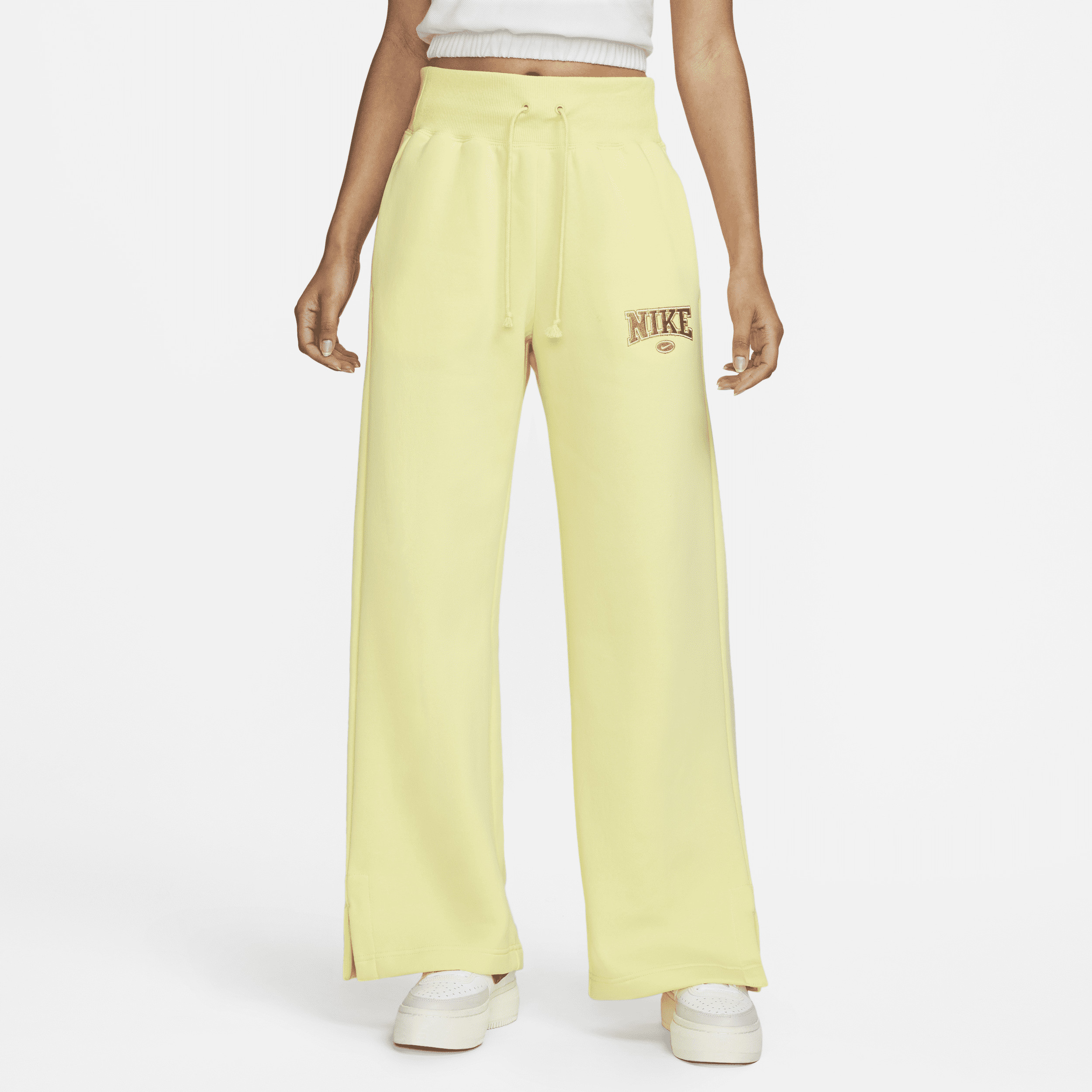 Women's Nike Sportswear Phoenix Fleece High-Waisted Wide-Leg Sweatpants in Yellow, Size: Medium | FB | Nike (US)