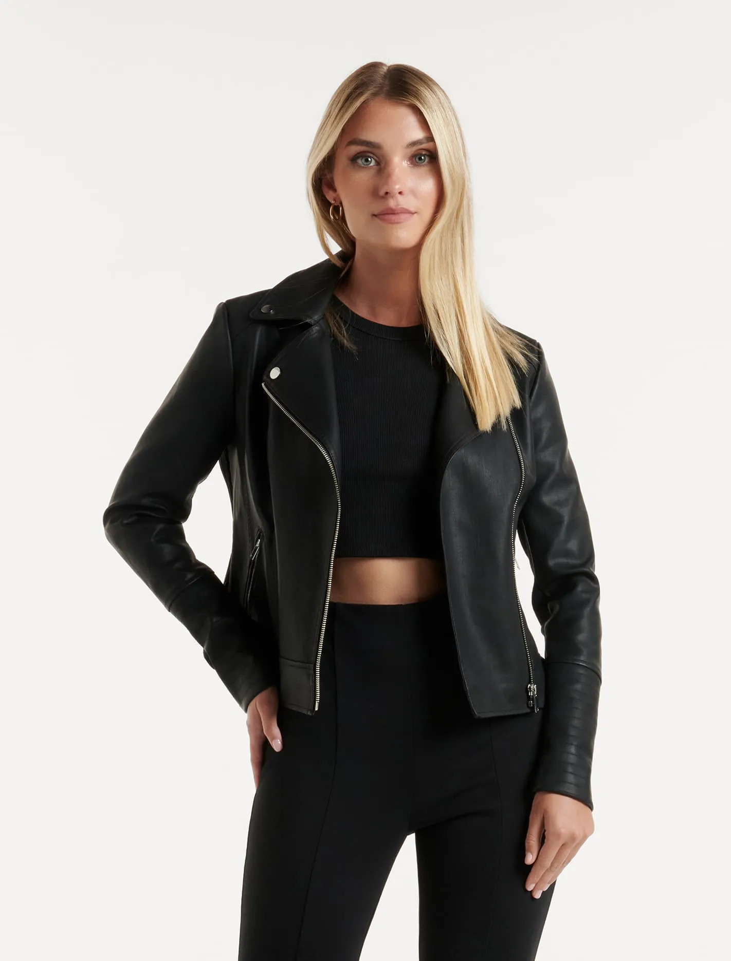 Heidi Vegan Leather Biker Jacket | Forever New (AU)