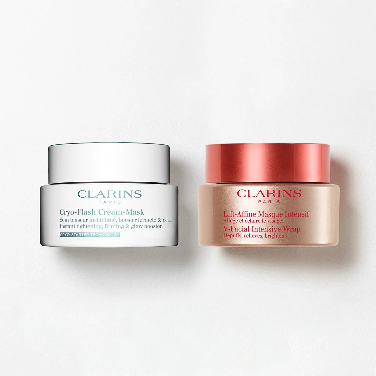 Masking Bestsellers Duo | Featuring Cryo-Flash Mask & V-Intensive Wrap Mask | Award-Winning Face ... | Clarins USA