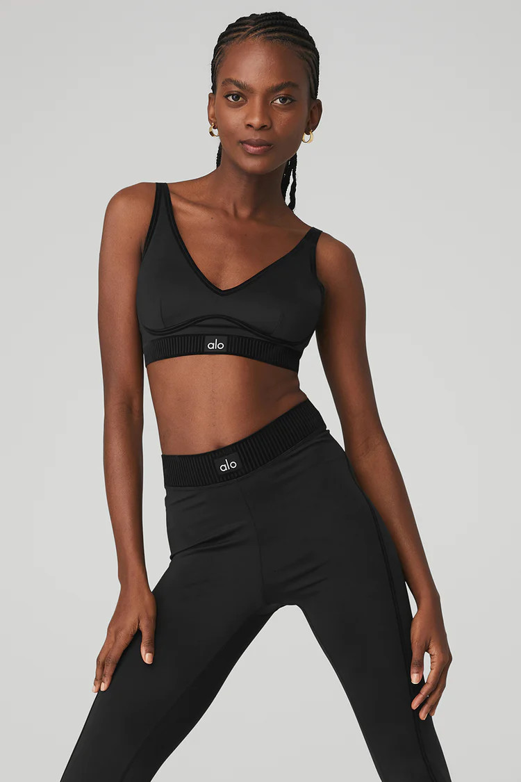 Airlift Line Up Bra - Black | Alo Yoga (US)