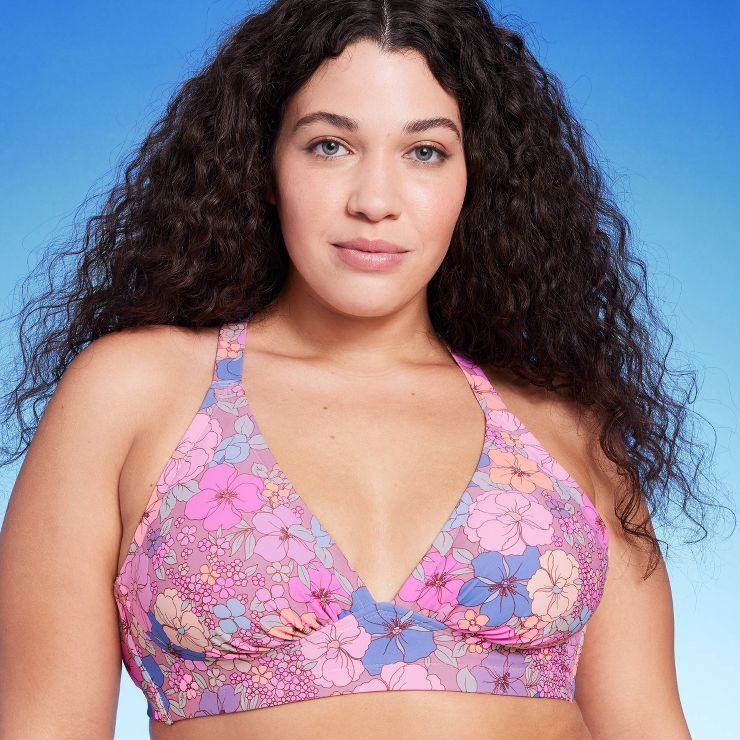 Women's Fixed Triangle Bikini Top - Wild Fable™ Floral Print | Target