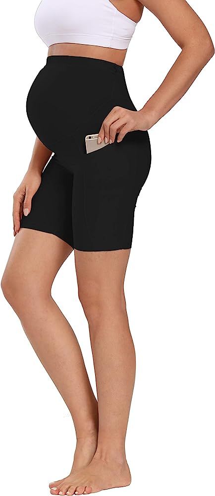 Foucome Women's Maternity Over The Belly Active Lounge Comfy Yoga Short Workout Running Athletic ... | Amazon (US)