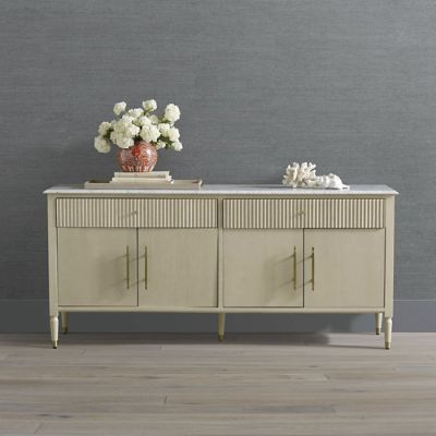 Montecito Sideboard with Carrara Marble Top & Wine Storage Shelves | Frontgate