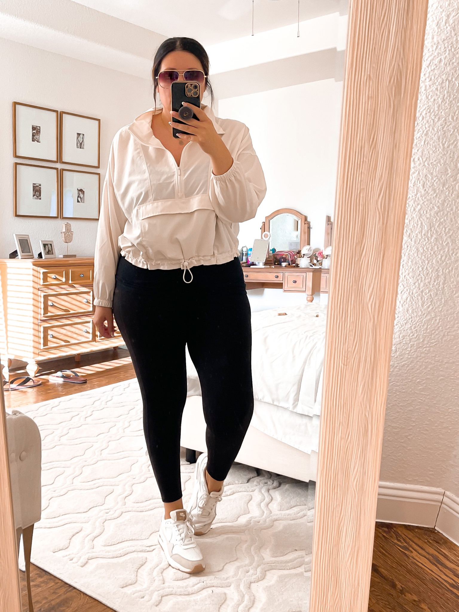 loving this lightweight pullover from old navy. Wearing a size large 
Fall outfit, casual outfit, leggings and sneakers, travel outfit 

#LTKSeasonal #LTKunder50 #LTKtravel