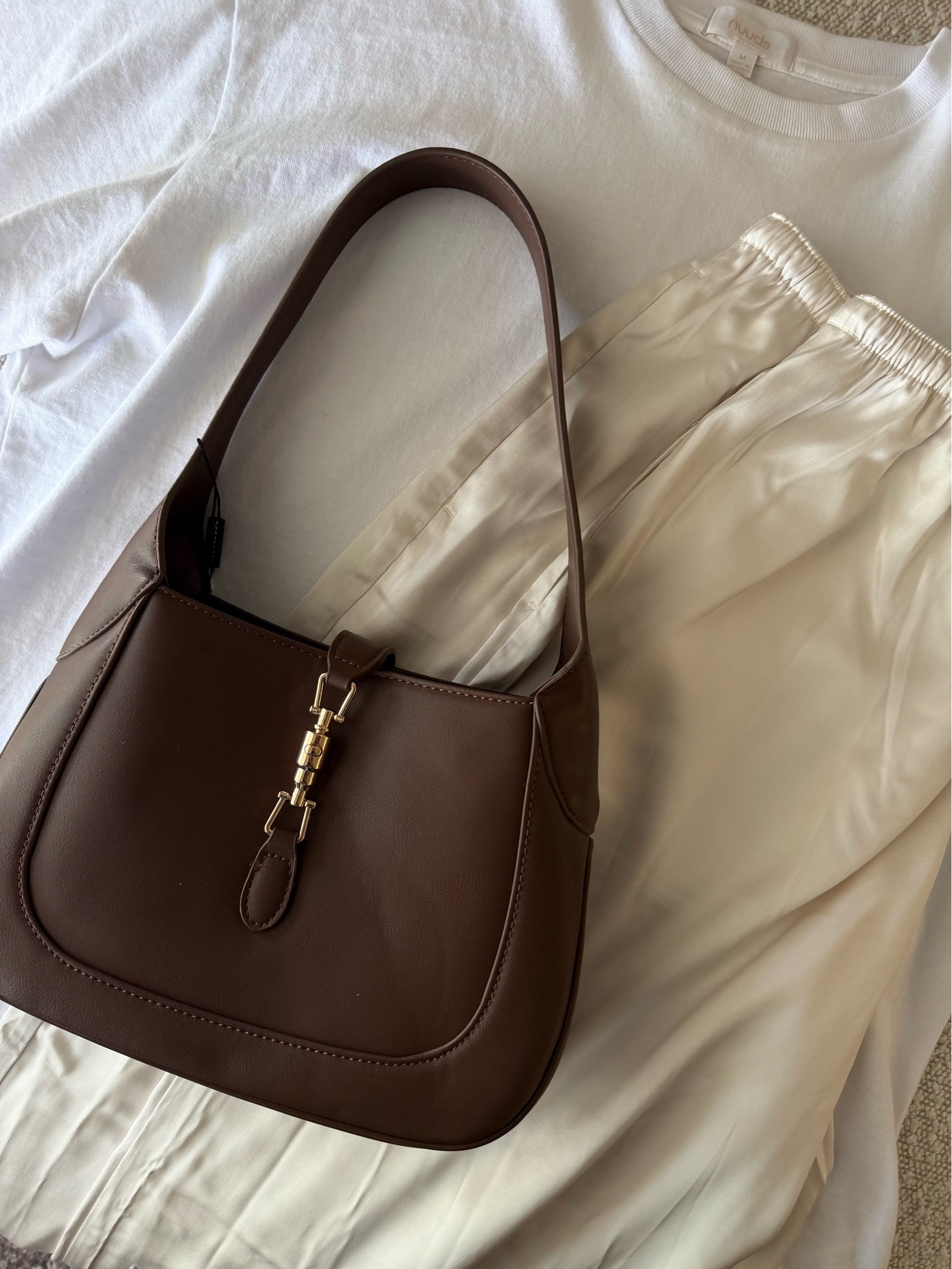 Fall outfit inspo! Amazon purse! White tee nuuds @abercrombie satin pants! Casual style

#LTKootd #LTKmomlife #LTKSaleAlert