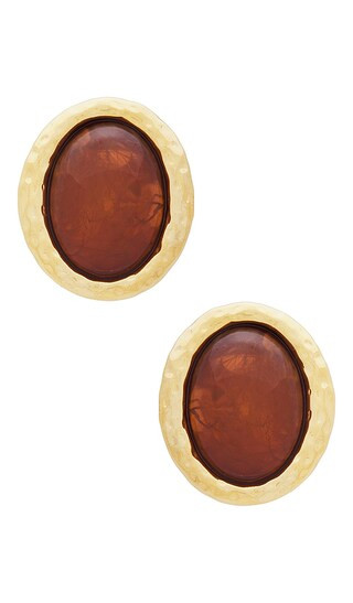 Beverly Earrings in Brown & Gold | Revolve Clothing (Global)