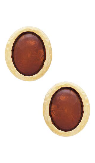 Beverly Earrings in Brown & Gold | Revolve Clothing (Global)