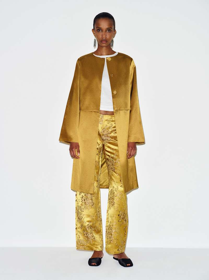 Stella Satin Coat | Reformation (Global)