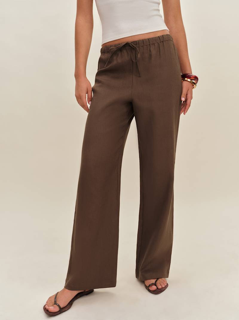 Petites Olina Linen Pant | Reformation (Global)