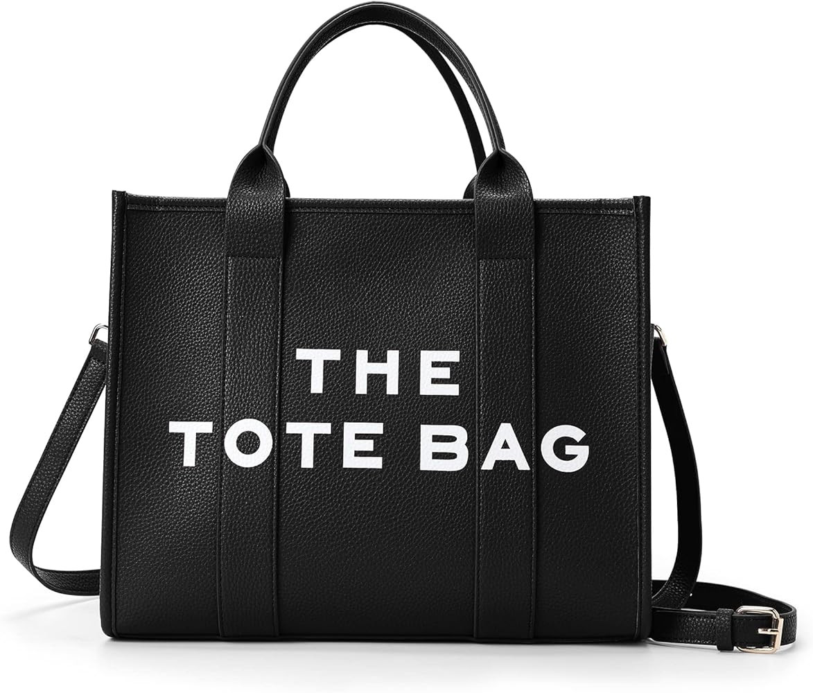 Fancy Forest The Tote Bag for Women tote purse with Zipper, Faux Leather/Canvas tote bags Shoulder B | Amazon (US)