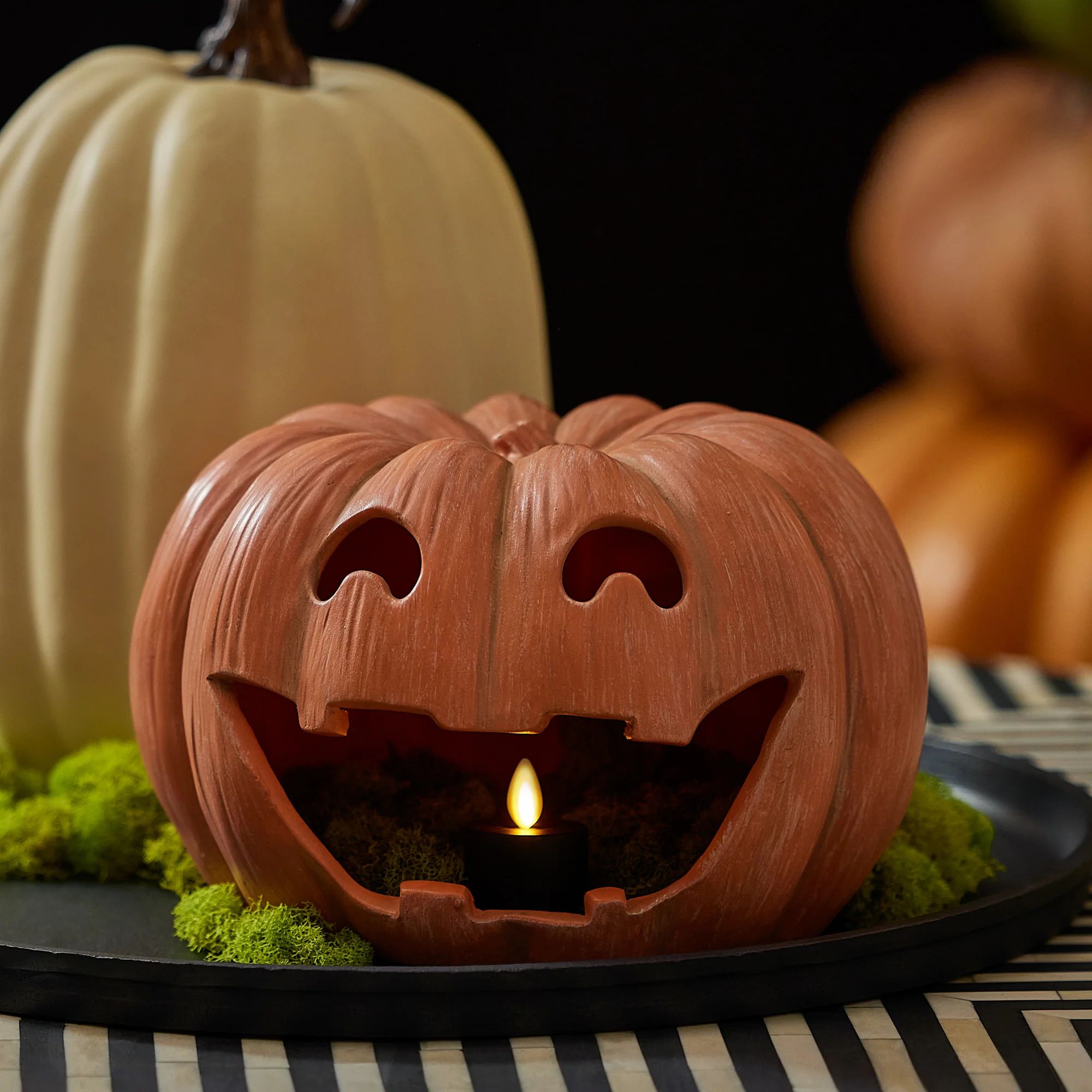 Orange Jack-o'-lantern Pumpkin Tealight Holder | Luminara