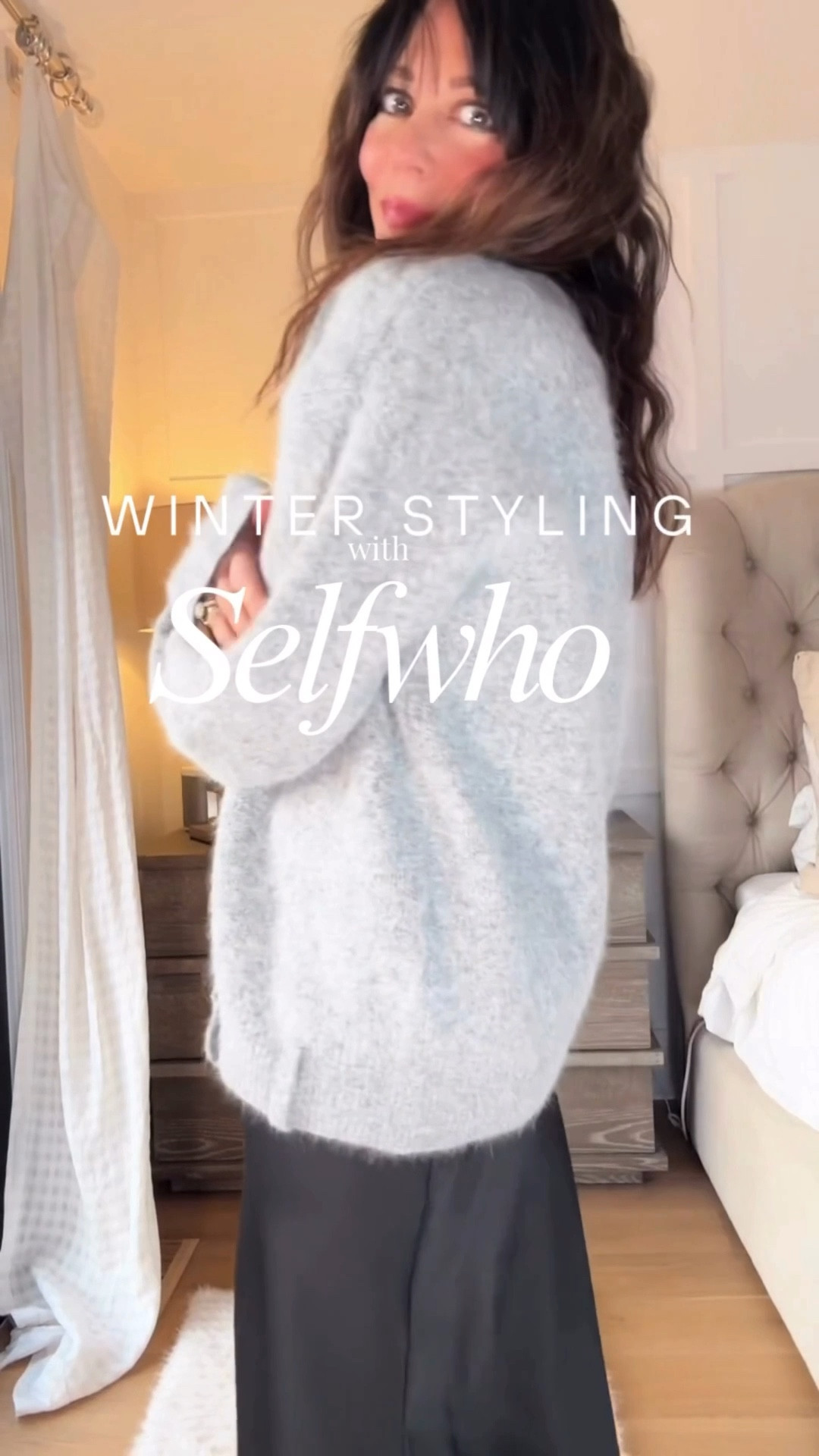 Use code Rose for 15% off
Rose20 for 20% off 2 items 
Rose30 for 30% off 3 items or more  
*Why I love these quality pieces from Selfwho- on trend, extremely well made, designer quality fabrics and workmanship, unique styling and very on trend. 
*Wearing small in everything except the 2 pieces ecru set and the last navy jacket - both are medium 
And the first cardigan is soooo soft and NOT ITCHY at all!! 

3- Double-Faced Wool Coat with Attached Long Scarf and Belt- wearing small 
What I love about this coat:  
It’s HANDMADE 
Looks and feels incredibly luxe and so soft! 
The double face wool means its exactly the same inside and out with invisible seaming (Max Mara coats are made this way too)
The attached scarf can be worn at least 6 different ways - maybe more! 
The deep pockets are so practical.
Also love that the buttons are brown so it looks so rich with chocolate boots and bag. 

Cont. from Instagram:
4- Two for One!  Vest+ Down Jacket- wearing medium 
Wear the vest or the jacket separately or wear together.
Why I love this:
The chunky knit is so well made and incredibly soft
Versatile styling possibilities - double the fun.
Love the slight distressing on the sweater vest.
The Vest unzips from top or bottom.
The white goose down is so light weight and warm.
Love the blazer-like button styling on the cuffs. 
It’s sporty and very practical

5- Navy Double-Faced Short Jacket with Attached Scarf - wearing medium 
More colors available. 
A matching mini skirt is also available making this a chic and classic, super stylish winter outfit.

What I love about this jacket: 
The on-trend built in scarf 
It’s incredibly soft and feels like cashmere.
Feels rich - like in a Ralph Lauren kind of way.
The double breasted styling is very flattering.  

#LTKWorkwear #LTKSaleAlert #LTKCyberWeek