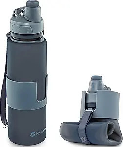 Nomader Collapsible Water Bottle - Leak Proof Twist Cap - BPA Free, 22 oz       Add to Logie | Amazon (US)
