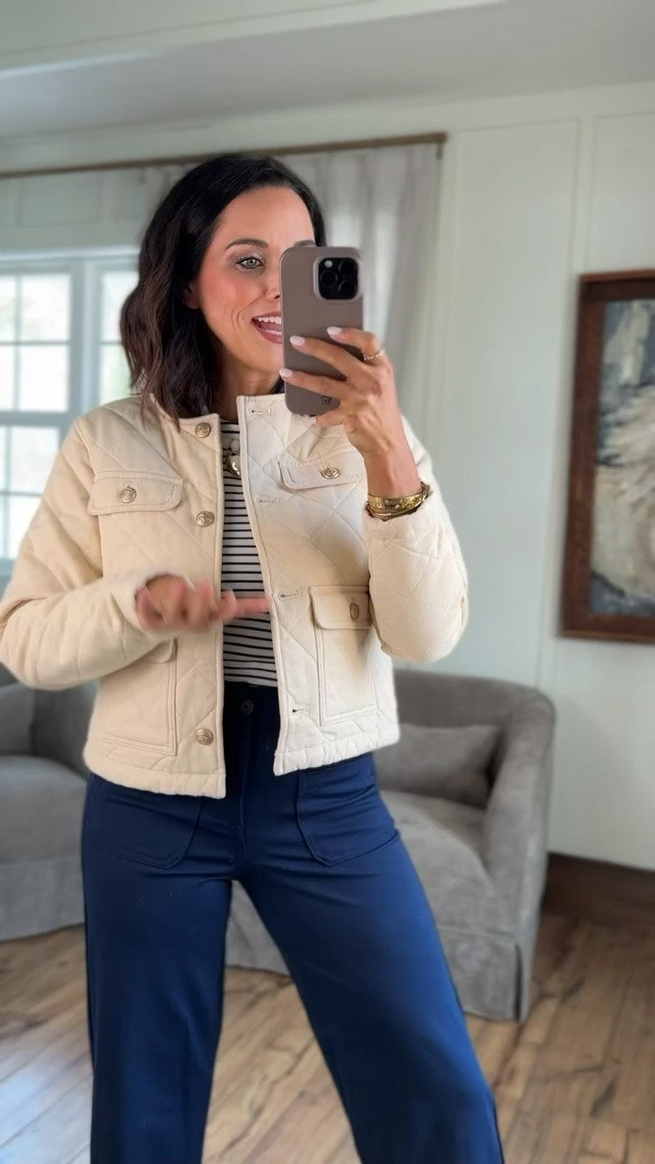 Such a good everyday outfit 🤎 I love these wide-leg pants paired with a simple striped top and this neutral jacket. It’s an easy look that still feels put together—perfect for work, errands, or casual days out.

#ltkstyle #ltkfinds #everydayoutfit #casualstyle #springoutfit #workwearstyle #outfitideas #classicstyle #wardrobestaples #ltkfashion

#LTKPetite #LTKmomlife