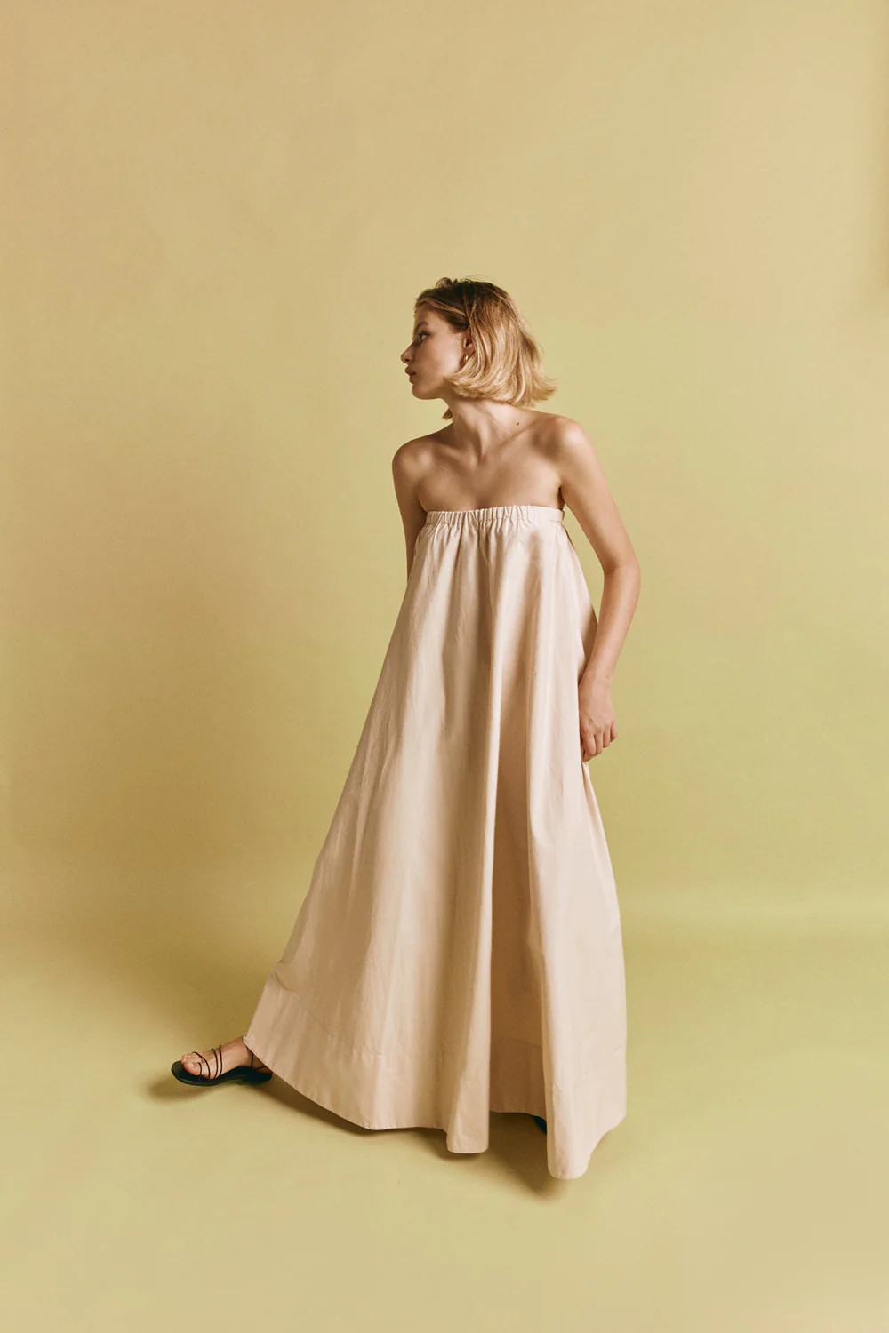 Maia Maxi Dress Nude | VRG Grl