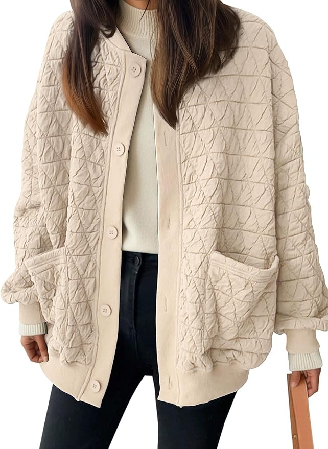 Oversized Jackets for Women 2025 Fall Clothes Casual Jacket Cardigan Outfits Tops | Amazon (US)